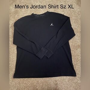 Jordan Black Men’s Long-Sleeve Crew Sweatshirt with White Jumpman Sz XL